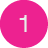Bright pink circle with a white number one centered inside.