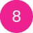 White number 8 centered on a pink circular background.